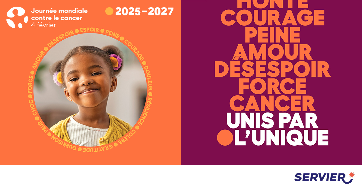 Honte, courage, peine, amour, désespoir, force, cancer – UNIS PAR L’UNIQUE 2025-2027 pour la Journée mondiale contre le cancer. 