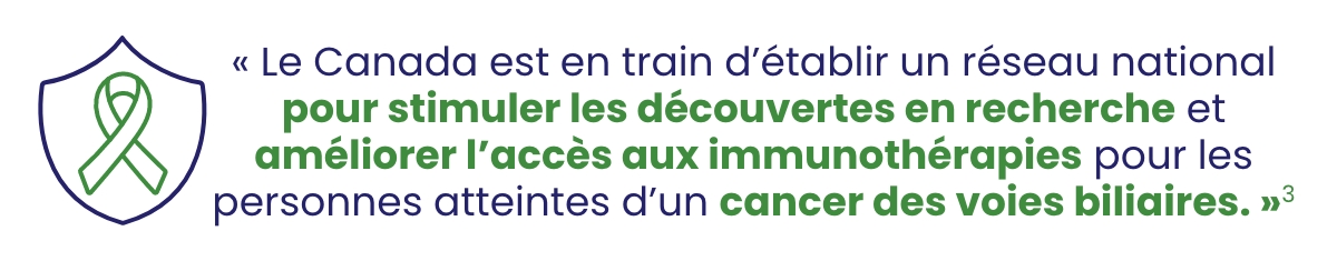 Le Canada est en train d'établir un réseau national pour stimuler les découvertes en recherche et améliorer l'accès aux immunothérapies pour les personnes atteintes d'un cancer des voies biliaires.